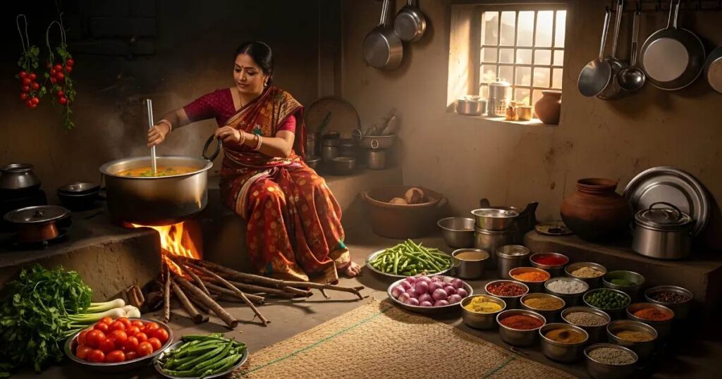 A collection of modern household products that challenge a simple Indian lifestyle.